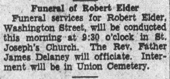 Funeral of Robert Elder